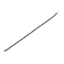 将图片加载到图库查看器，Black Rhodium Plated .925 Sterling Silver 1.0 Cttw Diamond Miracle Tennis Bracelet (Enhanced Blue Color, I3 Clarity) - 7"
