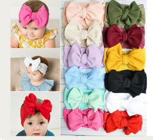 将图片加载到图库查看器，Baby Accessories Infant Baby Girl Cute Bow Headband Newborn Solid Headwear Headdress Nylon Elastic Hair Band Bow For Girls
