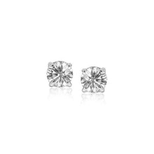 将图片加载到图库查看器，Sterling Silver 4mm Faceted White Cubic Zirconia Stud Earrings
