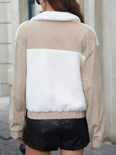 Load image into Gallery viewer, Modern White Contrast Zip-Up Long Sleeve Jacket Trendy &amp; Lightweight Outerwear For Everyday Wear
