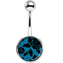 将图片加载到图库查看器，Blue Floral Lace Belly Ring
