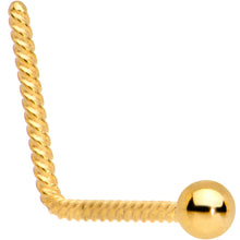 将图片加载到图库查看器，2mm Ball End Gold IP So Twisted L Shaped Nose Ring
