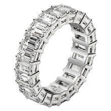 Load image into Gallery viewer, Emerald Cut Lab Grown Diamond Eternity Ring in 14k White Gold (6 cttw FG/VS2)
