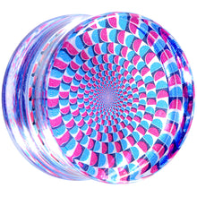 Load image into Gallery viewer, Clear Acrylic Optical Illusion Saddle Plug 14mm to 25mm
