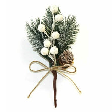 将图片加载到图库查看器，Fake Snow Frost Pine Branch Cone Berry Holly Christmas Tree Christmas Ornament

