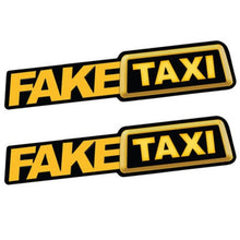 将图片加载到图库查看器，Fake Taxi Sticker Decal Funny Vinyl Car Bumper Funny FAKE TAXI Car Auto Sticker Fake Taxi Decal Self Adhesive Vinyl Universal Car Fake Taxi Reflective Window Vehicle Body Sticker Decal Auto Accessories
