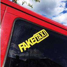将图片加载到图库查看器，Fake Taxi Sticker Decal Funny Vinyl Car Bumper Funny FAKE TAXI Car Auto Sticker Fake Taxi Decal Self Adhesive Vinyl Universal Car Fake Taxi Reflective Window Vehicle Body Sticker Decal Auto Accessories
