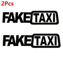 将图片加载到图库查看器，Fake Taxi Sticker Decal Funny Vinyl Car Bumper Funny FAKE TAXI Car Auto Sticker Fake Taxi Decal Self Adhesive Vinyl Universal Car Fake Taxi Reflective Window Vehicle Body Sticker Decal Auto Accessories
