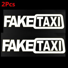 将图片加载到图库查看器，Fake Taxi Sticker Decal Funny Vinyl Car Bumper Funny FAKE TAXI Car Auto Sticker Fake Taxi Decal Self Adhesive Vinyl Universal Car Fake Taxi Reflective Window Vehicle Body Sticker Decal Auto Accessories
