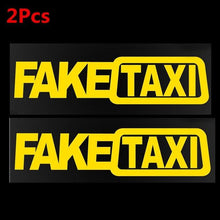 将图片加载到图库查看器，Fake Taxi Sticker Decal Funny Vinyl Car Bumper Funny FAKE TAXI Car Auto Sticker Fake Taxi Decal Self Adhesive Vinyl Universal Car Fake Taxi Reflective Window Vehicle Body Sticker Decal Auto Accessories

