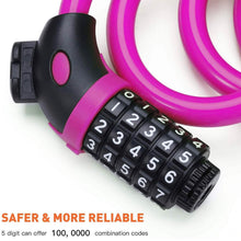 Load image into Gallery viewer, Famistar 4 Feet 5 Digit Resettable Combination Coiling Bike Chain Lock
