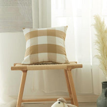 将图片加载到图库查看器，Farmhouse Plaid Striped Linen Cotton Pillow Covers Outdoor Plaid Square Pillow Cushion Case Cotton Linen Throw Pillow Covers Sofa Chair Decorative Cotton Cushions Cover Red Green Blue Pillowcase
