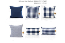 将图片加载到图库查看器，Farmhouse Plaid Striped Linen Cotton Pillow Covers Outdoor Plaid Square Pillow Cushion Case Cotton Linen Throw Pillow Covers Sofa Chair Decorative Cotton Cushions Cover Red Green Blue Pillowcase

