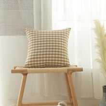 将图片加载到图库查看器，Farmhouse Plaid Striped Linen Cotton Pillow Covers Outdoor Plaid Square Pillow Cushion Case Cotton Linen Throw Pillow Covers Sofa Chair Decorative Cotton Cushions Cover Red Green Blue Pillowcase
