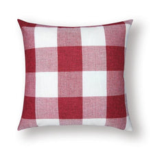 将图片加载到图库查看器，Farmhouse Plaid Striped Linen Cotton Pillow Covers Outdoor Plaid Square Pillow Cushion Case Cotton Linen Throw Pillow Covers Sofa Chair Decorative Cotton Cushions Cover Red Green Blue Pillowcase
