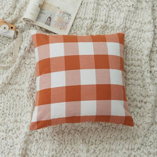 将图片加载到图库查看器，Farmhouse Plaid Striped Linen Cotton Pillow Covers Outdoor Plaid Square Pillow Cushion Case Cotton Linen Throw Pillow Covers Sofa Chair Decorative Cotton Cushions Cover Red Green Blue Pillowcase

