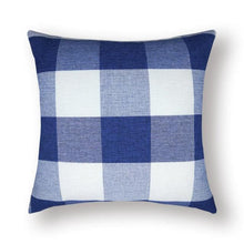 将图片加载到图库查看器，Farmhouse Plaid Striped Linen Cotton Pillow Covers Outdoor Plaid Square Pillow Cushion Case Cotton Linen Throw Pillow Covers Sofa Chair Decorative Cotton Cushions Cover Red Green Blue Pillowcase
