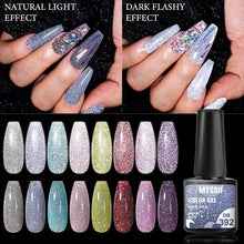 将图片加载到图库查看器，Fashion 2022 Reflective Glitter Gel Nail Polish 8 Colors Sparkling Auroras Permanent UV Diamond Gel Nail Polish Gel For Girls and Womens
