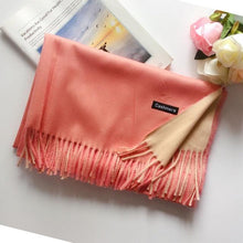 将图片加载到图库查看器，Fashion Autumn Winter Warm High Quality Long Soft Cashmere Hijabs Scarves Dot Pattern Tassels Elegant Thicken Wrap Shawl Ladies Lightweight Escharpe Soft Wool Cashmere Muffler For Women
