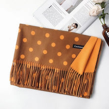 将图片加载到图库查看器，Fashion Autumn Winter Warm High Quality Long Soft Cashmere Hijabs Scarves Dot Pattern Tassels Elegant Thicken Wrap Shawl Ladies Lightweight Escharpe Soft Wool Cashmere Muffler For Women
