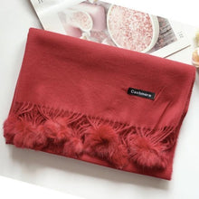 将图片加载到图库查看器，Fashion Autumn Winter Warm High Quality Long Soft Cashmere Hijabs Scarves Dot Pattern Tassels Elegant Thicken Wrap Shawl Ladies Lightweight Escharpe Soft Wool Cashmere Muffler For Women
