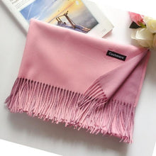 将图片加载到图库查看器，Fashion Autumn Winter Warm High Quality Long Soft Cashmere Hijabs Scarves Dot Pattern Tassels Elegant Thicken Wrap Shawl Ladies Lightweight Escharpe Soft Wool Cashmere Muffler For Women

