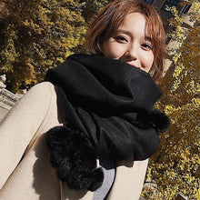 将图片加载到图库查看器，Fashion Autumn Winter Warm High Quality Long Soft Cashmere Hijabs Scarves Dot Pattern Tassels Elegant Thicken Wrap Shawl Ladies Lightweight Escharpe Soft Wool Cashmere Muffler For Women
