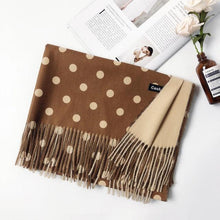 将图片加载到图库查看器，Fashion Autumn Winter Warm High Quality Long Soft Cashmere Hijabs Scarves Dot Pattern Tassels Elegant Thicken Wrap Shawl Ladies Lightweight Escharpe Soft Wool Cashmere Muffler For Women
