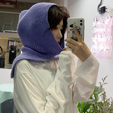 将图片加载到图库查看器，Fashion Balaclava Shawl Women Winter Hat Soft Knitted Hooded Neck Collar Cap Beanie Hat Warm Scarf Unisex Bonnet Hooded Scarf Hat Face Hooded Cowl Neckerchief with Drawstring Soft Balaclava Pullover Knitted Beanie for Adults Men Women Ski Caps
