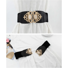 Load image into Gallery viewer, Fashion Black Elastic Waistband One-Piece Dress Women Decorative Belt Elegant Women's Style Party Dress Belts
