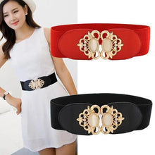 Load image into Gallery viewer, Fashion Black Elastic Waistband One-Piece Dress Women Decorative Belt Elegant Women's Style Party Dress Belts

