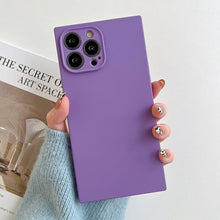 将图片加载到图库查看器，Fashion Candy Color Square Soft Silicone Phone Case For iPhone 13 11 12 Pro Max Bumper Shockproof Cover Square Silicone Camera Case Ultra Thin Lightweight Silky Soft Case Compatible with iPhone
