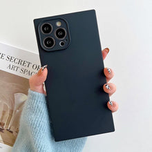 将图片加载到图库查看器，Fashion Candy Color Square Soft Silicone Phone Case For iPhone 13 11 12 Pro Max Bumper Shockproof Cover Square Silicone Camera Case Ultra Thin Lightweight Silky Soft Case Compatible with iPhone
