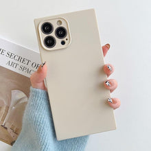 将图片加载到图库查看器，Fashion Candy Color Square Soft Silicone Phone Case For iPhone 13 11 12 Pro Max Bumper Shockproof Cover Square Silicone Camera Case Ultra Thin Lightweight Silky Soft Case Compatible with iPhone
