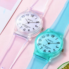 将图片加载到图库查看器，Fashion Casual Environmental Friendly Silicone Childrens Quartz Fashion Watches Retro Classic Analog Time Teacher Young Girls Teen Wrist Watch With Colorful Silicone Band For Valentine’s Day
