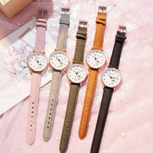 将图片加载到图库查看器，Fashion Childrens Set Bracelet Watch Student Watch Girl Leather Strap Quartz Watch Leather Strap Quartz Watch Children Set Bracelet Watch Leather Band Luxury Quartz Wristwatch

