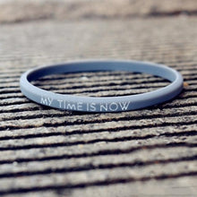 Load image into Gallery viewer, Fashion Couple Bracelets My Time Is Now Silicone Bracelet For Men Women Rubber Wrist Outdoor Sports Elasticity Bangle Strap Silicone Inspirational Bracelets Set For Mens Women Motivation Rubber Wristbands Bracelet
