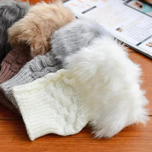 将图片加载到图库查看器，Fashion Fingerless Warm Wool Knitted Classic Fur Half One Size Finger Gloves For Women Cute Soft And Comfortable Trendy Fashion Stretchy Gloves For Women
