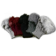 将图片加载到图库查看器，Fashion Fingerless Warm Wool Knitted Classic Fur Half One Size Finger Gloves For Women Cute Soft And Comfortable Trendy Fashion Stretchy Gloves For Women
