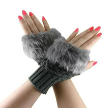 将图片加载到图库查看器，Fashion Fingerless Warm Wool Knitted Classic Fur Half One Size Finger Gloves For Women Cute Soft And Comfortable Trendy Fashion Stretchy Gloves For Women
