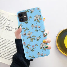 Load image into Gallery viewer, Fashion Flower Phone Case For Iphone 7 8 Plus  Iphone Xr X Xs Silicone Ultra Thin Shockproof Mobile Phone Case With Fashion Pattern Cover Stylish Beautiful Flower Pattern Colored iphone Case
