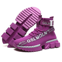 Load image into Gallery viewer, Fashion Flying Woven Sock Mens High Top Sneakers Men Non-slip Shoes Casual Shoes Running Modern Shoes Non Slip Athletic Tennis Walking Type Sneakers Hip Hop Style
