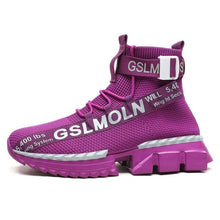 Load image into Gallery viewer, Fashion Flying Woven Sock Mens High Top Sneakers Men Non-slip Shoes Casual Shoes Running Modern Shoes Non Slip Athletic Tennis Walking Type Sneakers Hip Hop Style
