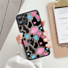 Load image into Gallery viewer, Fashion Leopard Pattern Case For iPhone 13 14 Pro MaxXS Max XR X Shockproof Cover Clear Bumper Women Girl Phone Case Cover with Black Leopard Print Designed for iPhone
