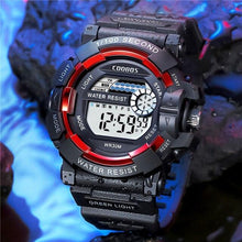 将图片加载到图库查看器，Fashion Luminous Children Watches For Boys Waterproof Electronic Silicone Strap Watch Fashion Sport Led Digital Wrist Watch Kids Sports Watch Waterproof Boys Multi-Function Digital Wristwatch
