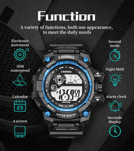 将图片加载到图库查看器，Fashion Luminous Children Watches For Boys Waterproof Electronic Silicone Strap Watch Fashion Sport Led Digital Wrist Watch Kids Sports Watch Waterproof Boys Multi-Function Digital Wristwatch
