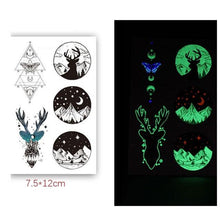 Load image into Gallery viewer, Fashion Luminous Sticker Tattoos Waterproof Temporary Different Luxury Tattoos For Womens Mens Kids
