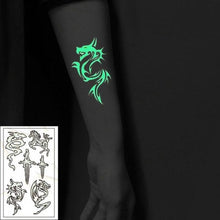 Load image into Gallery viewer, Fashion Luminous Sticker Tattoos Waterproof Temporary Different Luxury Tattoos For Womens Mens Kids
