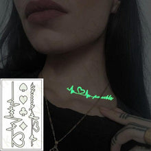 Load image into Gallery viewer, Fashion Luminous Sticker Tattoos Waterproof Temporary Different Luxury Tattoos For Womens Mens Kids

