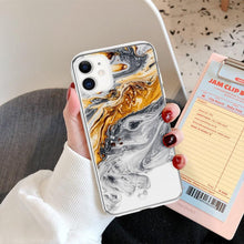 将图片加载到图库查看器，Fashion Marble Pattern Phone Case For iPhone 13 12 11 Pro Max 7 8 6 6S Plus X XR XS Max 12Mini 5 5S SE Cute Soft TPU Cover Full Body Protection with Raised Bezel
